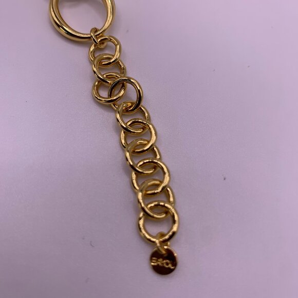 BAYOU W/LOVE LINK BRASS PLATED 14K GOLD BRACELET - Picture 3 of 4